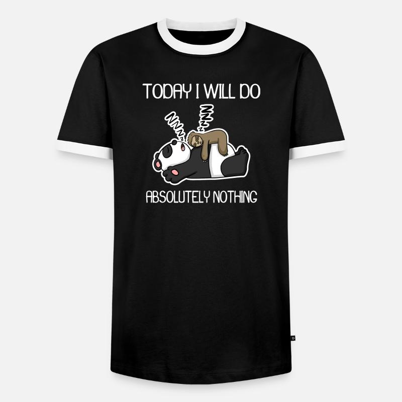 Do nothing - lazy - Men's Ringer Shirt - black/white