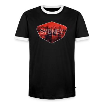 Sydney Retro Skyline Imprimé - T-shirt contrasté Homme - noir/blanc - Devant - AI Model Female 172 light (172cm) & AI Model Male 178 light (178cm)