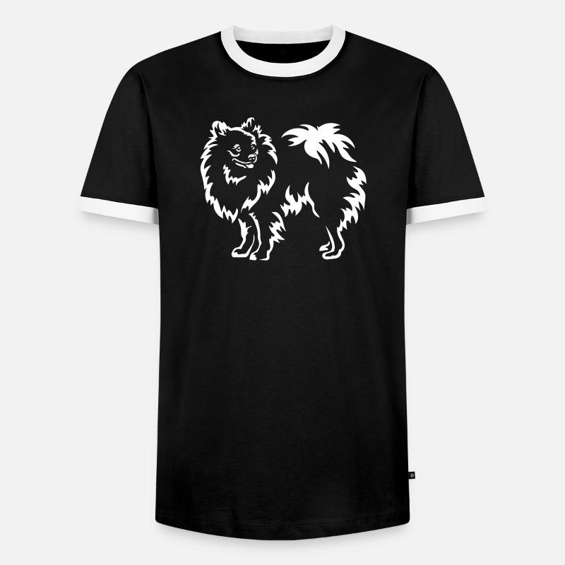 Spitz "Black Edition" - Männer Kontrast-T-Shirt - Schwarz/Weiß