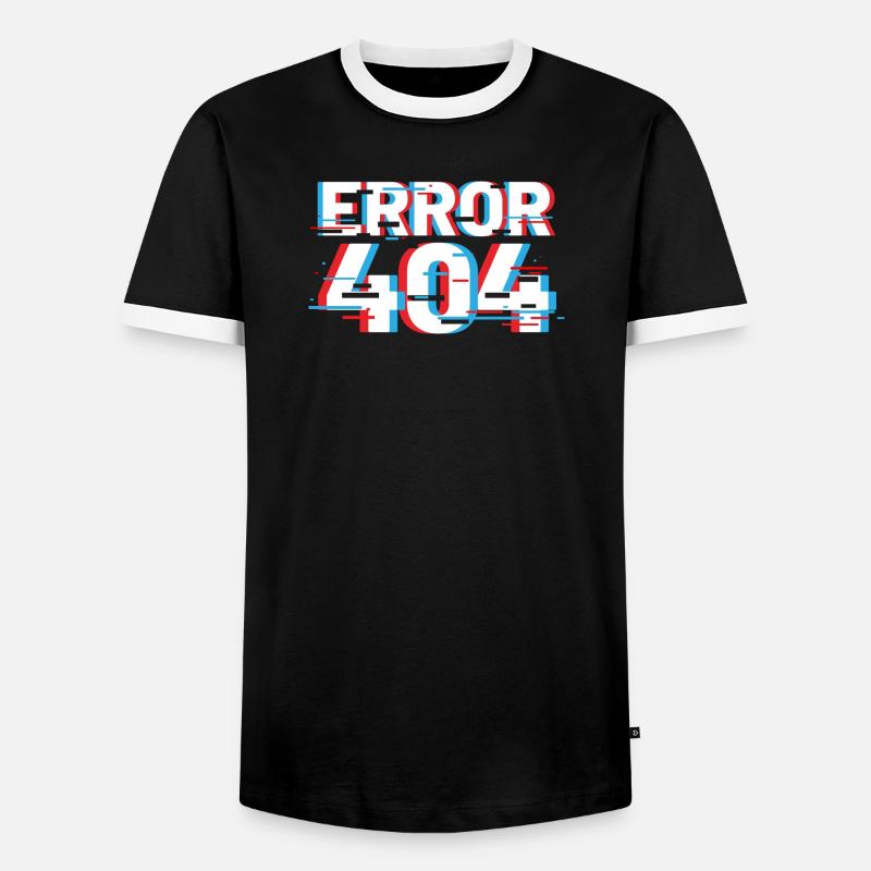 Fehler 404 Glitch - Männer Kontrast-T-Shirt - Schwarz/Weiß