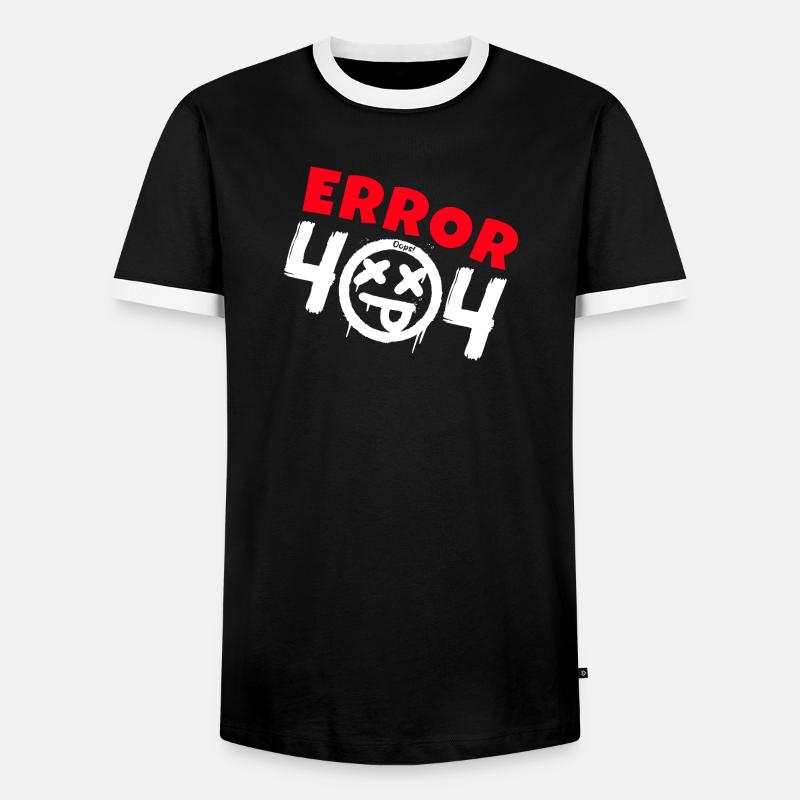 Error 404 Not Found - Men's Ringer Shirt - black/white