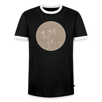 Ornamental flower - Men's Ringer Shirt - black/white - Front - AI Model Female 172 light (172cm) & AI Model Male 178 light (178cm)