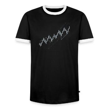 Graphique en chandelier - T-shirt contrasté Homme - noir/blanc - Devant - AI Model Female 172 light (172cm) & AI Model Male 178 light (178cm)