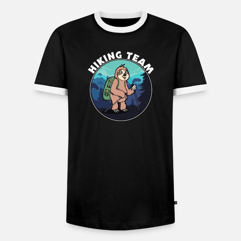Berggipfel Wanderer Wanderung Statement Berge - Männer Kontrast-T-Shirt - Schwarz/Weiß