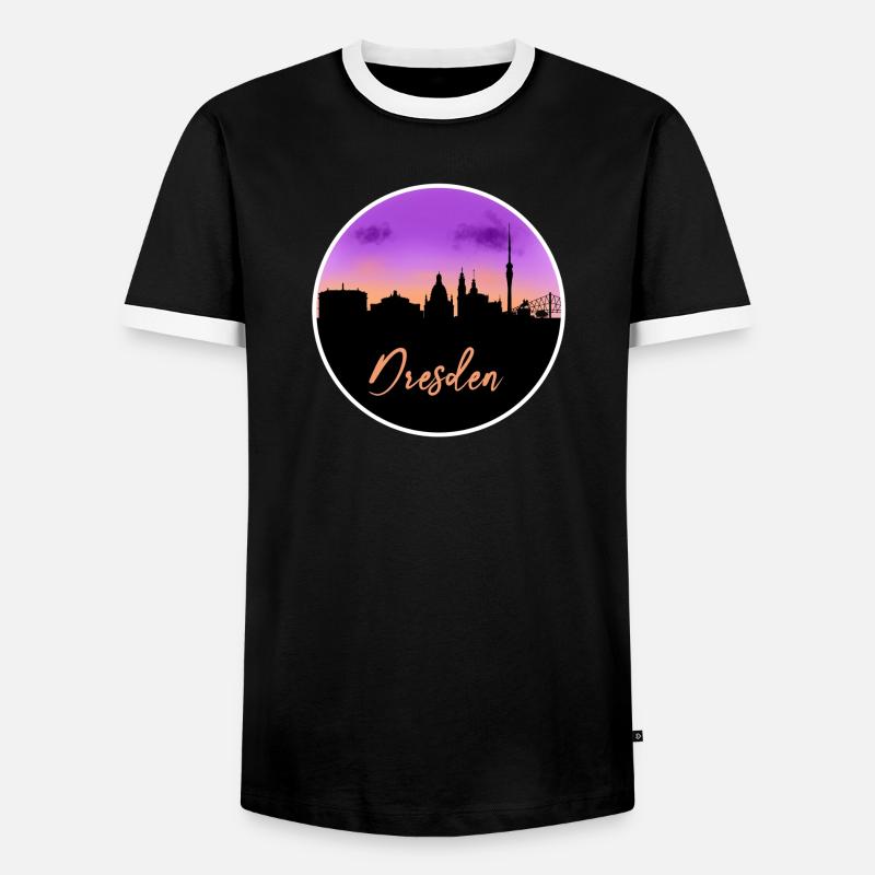 Dresden Fine Skyline - Men's Ringer Shirt - black/white