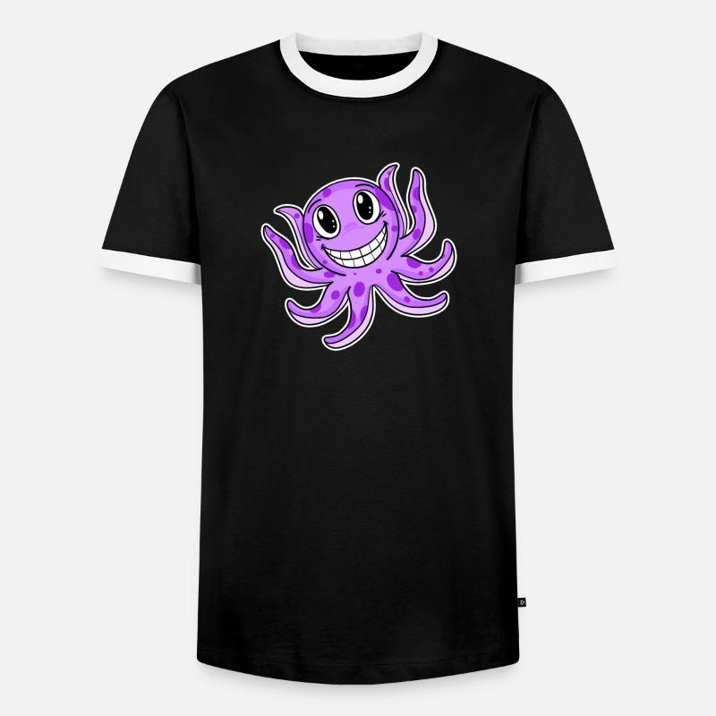 Octopus Squid - Men's Ringer Shirt - black/white