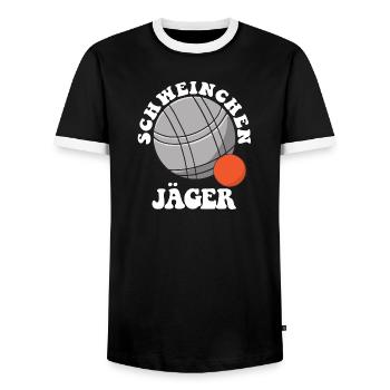 Boule Spruch Kugeln für Bouler Boccia Spiel - Männer Kontrast-T-Shirt - Schwarz/Weiß - Vorne - AI Model Female 172 light (172cm) & AI Model Male 178 light (178cm)