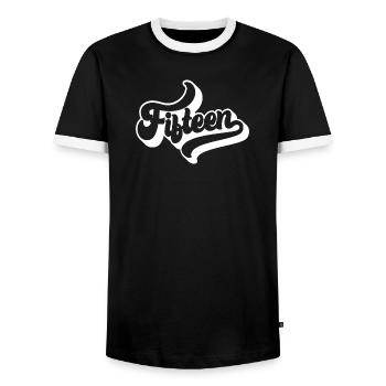 Quinze garçons de 15 ans filles de 15 ans - T-shirt contrasté Homme - noir/blanc - Devant - AI Model Female 172 light (172cm) & AI Model Male 178 light (178cm)