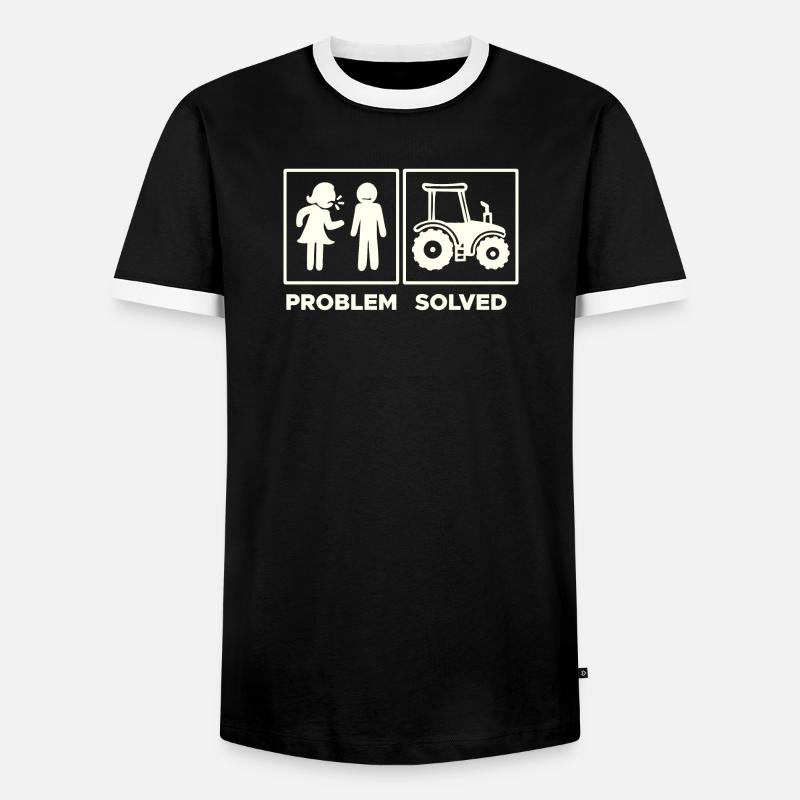 Traktor Statement Nutzfahrzeug Fahrzeug Ackerbau - Männer Kontrast-T-Shirt - Schwarz/Weiß