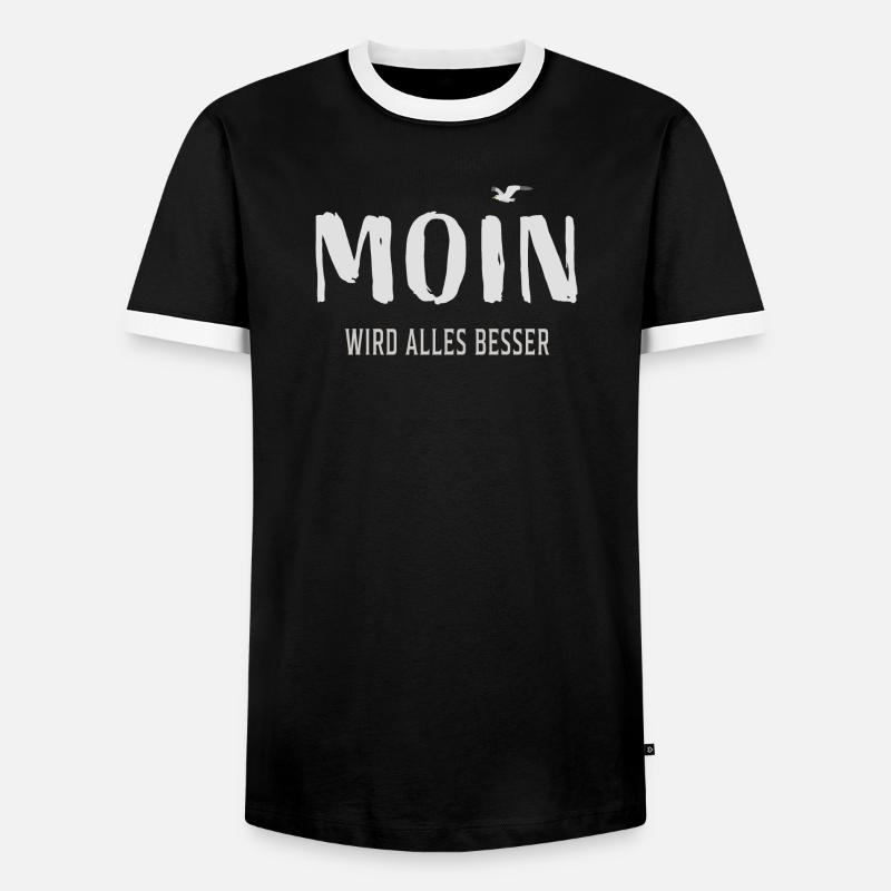 Moin wird alles besser - Männer Kontrast-T-Shirt - Schwarz/Weiß