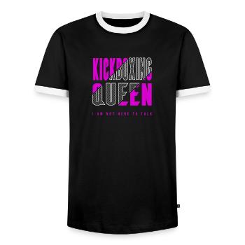 Reine du kickboxing - T-shirt contrasté Homme - noir/blanc - Devant - AI Model Female 172 light (172cm) & AI Model Male 178 light (178cm)