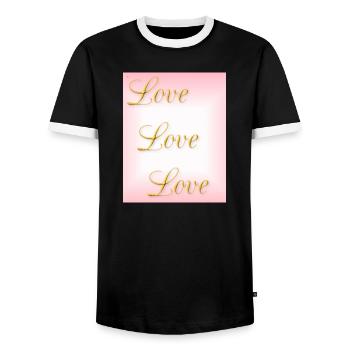 Amour - amour de soi - amour véritable - T-shirt contrasté Homme - noir/blanc - Devant - AI Model Female 172 light (172cm) & AI Model Male 178 light (178cm)