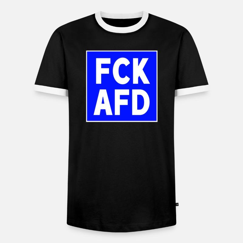 FCK AFD - Männer Kontrast-T-Shirt - Schwarz/Weiß