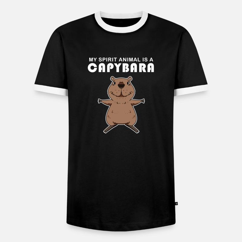 Capybara Capybara Gift - Men's Ringer Shirt - black/white