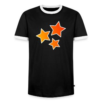 STERN. STERNE. STERN. FEST. JAHRESTAG. WEIHNACHTEN - Männer Kontrast-T-Shirt - Schwarz/Weiß - Vorne - AI Model Female 172 light (172cm) & AI Model Male 178 light (178cm)