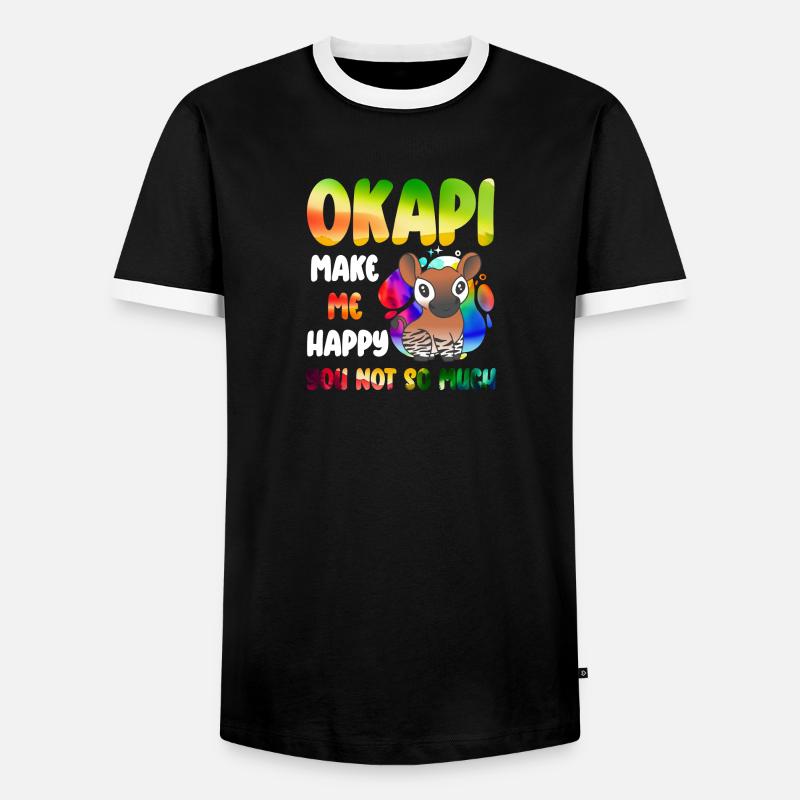 Okapi Wächter des Waldes - Männer Kontrast-T-Shirt - Schwarz/Weiß