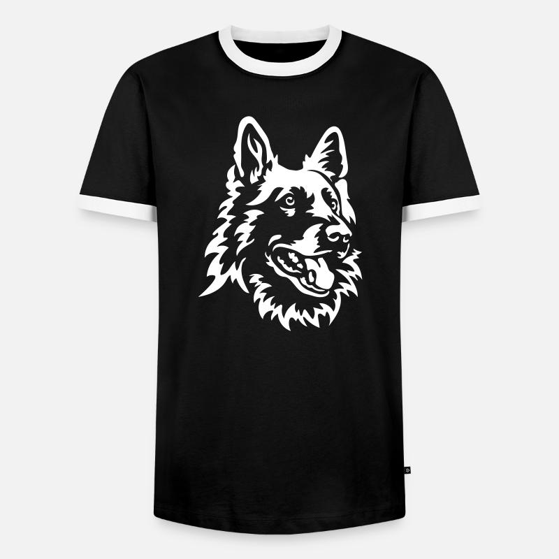 Schweizer Schäferhund Kopf "Black Edition" - Männer Kontrast-T-Shirt - Schwarz/Weiß