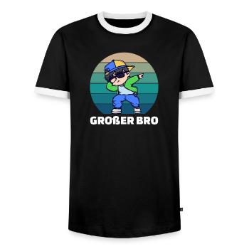 Cooler Spruch Bro Bruderherz Stolzer Großer Bruder - Männer Kontrast-T-Shirt - Schwarz/Weiß - Vorne - AI Model Female 172 light (172cm) & AI Model Male 178 light (178cm)