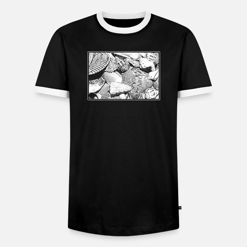 Shells - Men's Ringer Shirt - black/white