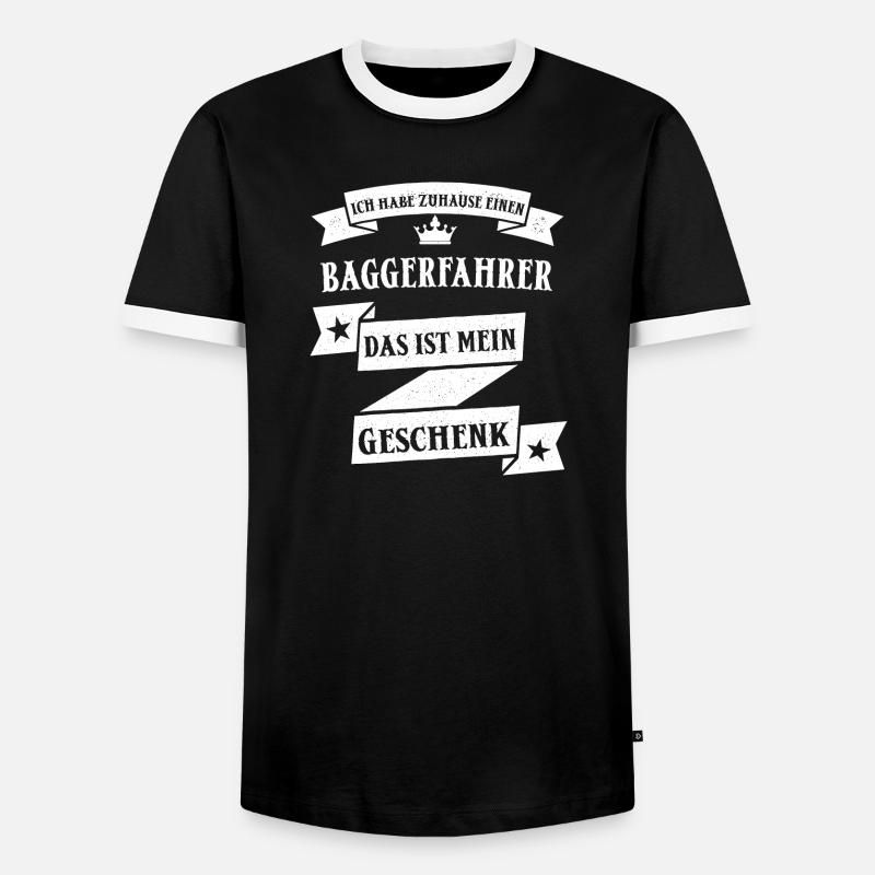 Lustiger Baggerfahrer Bagger Beruf Spruch - Männer Kontrast-T-Shirt - Schwarz/Weiß