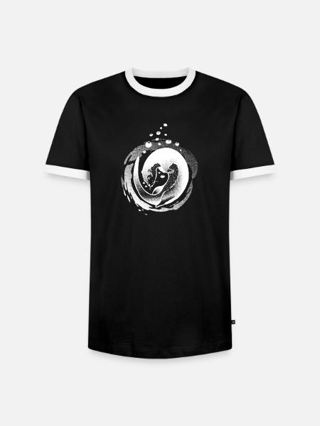Otter Spell Invert - Men's Ringer Shirt - black/white