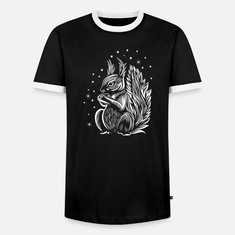 Eichhörnchen mit Sternen - Männer Kontrast-T-Shirt - Schwarz/Weiß
