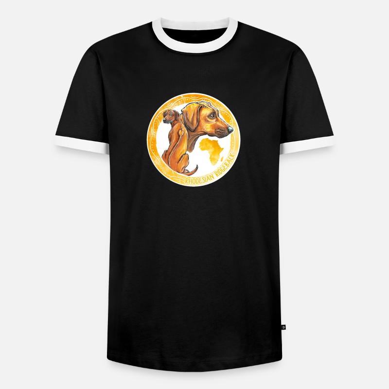 Rhodesian Ridgeback - Männer Kontrast-T-Shirt - Schwarz/Weiß