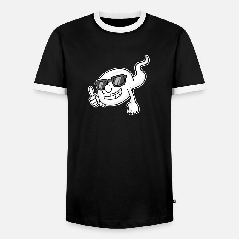 Sperma mit Sonnebrille - Männer Kontrast-T-Shirt - Schwarz/Weiß