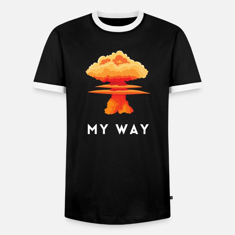 My Way Explosive Sturkopf-Denkmuster-Aussage - Männer Kontrast-T-Shirt - Schwarz/Weiß