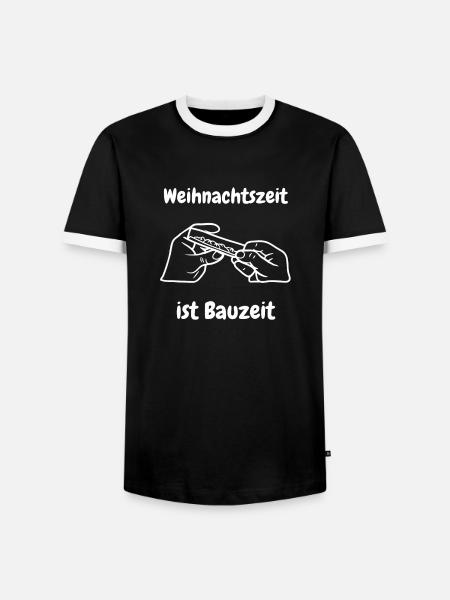 Weihnachtszeit ist Bauzeit - Männer Kontrast-T-Shirt - Schwarz/Weiß