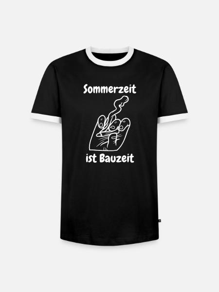 Sommerzeit ist Bauzeit - Männer Kontrast-T-Shirt - Schwarz/Weiß