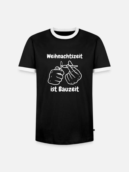 Weihnachtszeit ist Bauzeit - Männer Kontrast-T-Shirt - Schwarz/Weiß