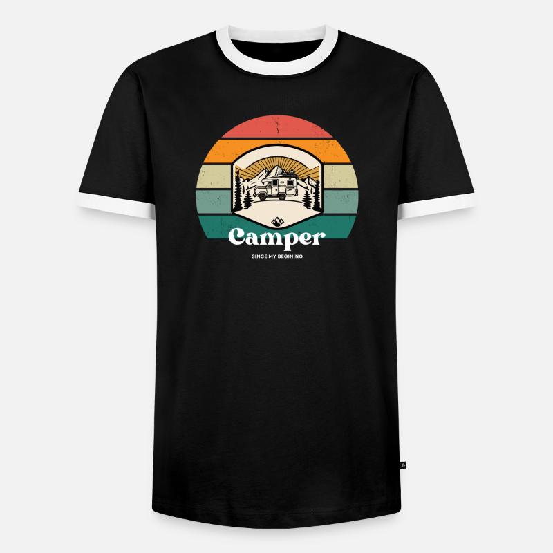 Camper since begining - Männer Kontrast-T-Shirt - Schwarz/Weiß
