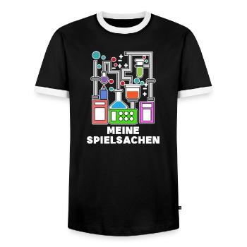 Karriere Statement Wissenschafter Erfolg Job - Männer Kontrast-T-Shirt - Schwarz/Weiß - Vorne - AI Model Female 172 light (172cm) & AI Model Male 178 light (178cm)