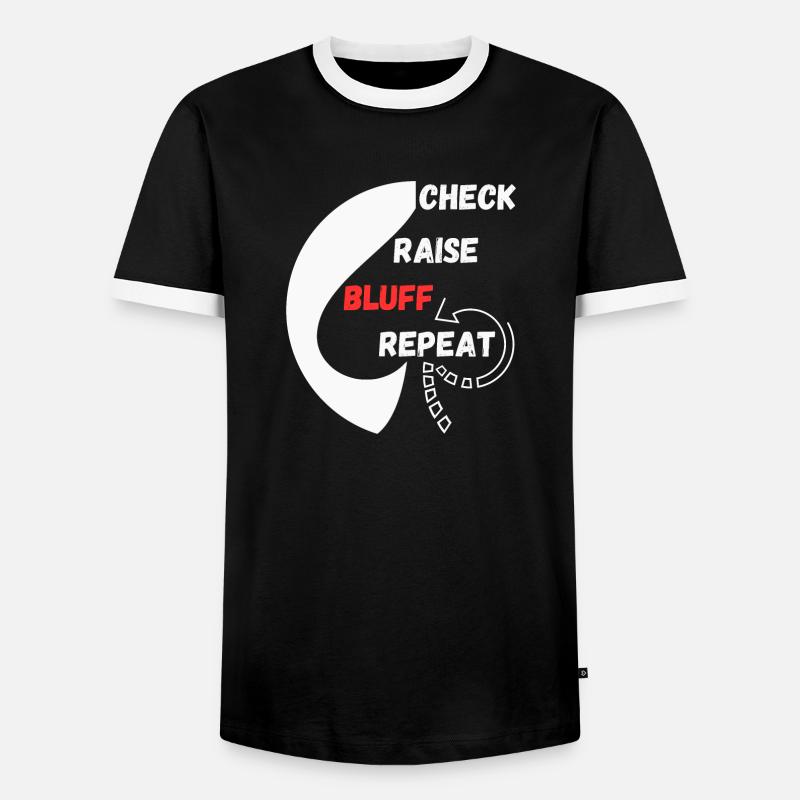 Repeat Poker "Chess, Raise, Bluff, Repeat" - Men's Ringer Shirt - black/white