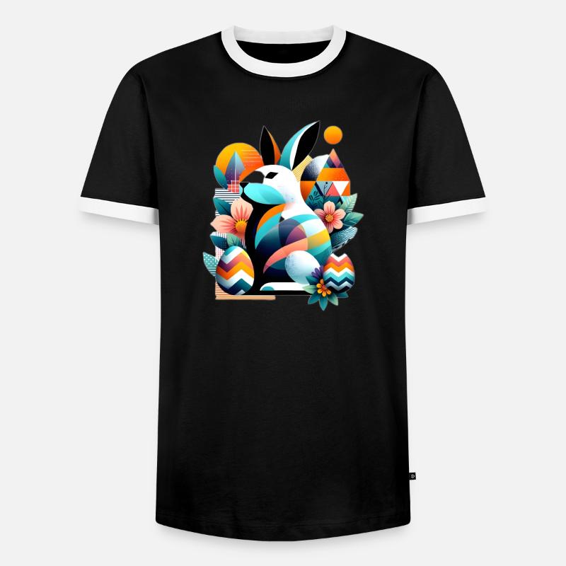 Modern Easter Graphics - Men's Ringer Shirt - black/white