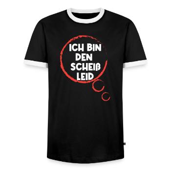 Gleichgültig Egal Statement Ist Mir Wurscht - Männer Kontrast-T-Shirt - Schwarz/Weiß - Vorne - AI Model Female 172 light (172cm) & AI Model Male 178 light (178cm)
