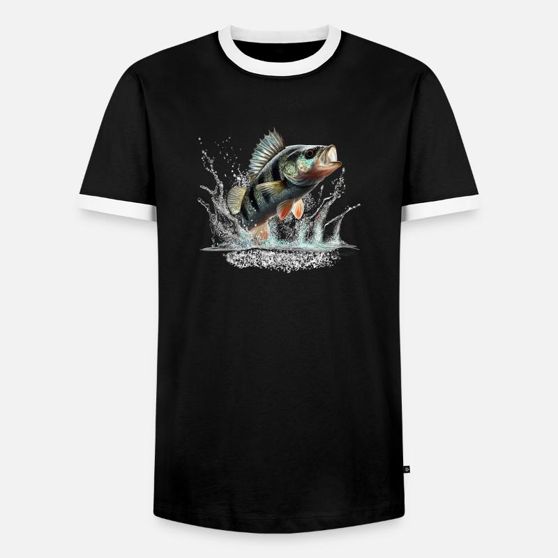 Perch - Men's Ringer Shirt - black/white