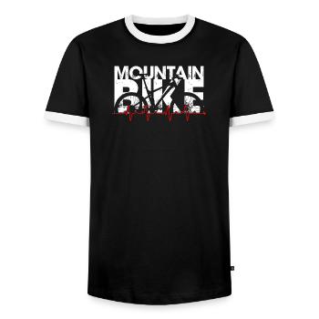 Rythme du VTT - T-shirt contrasté Homme - noir/blanc - Devant - AI Model Female 172 light (172cm) & AI Model Male 178 light (178cm)