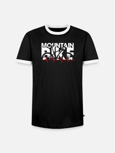 Rythme du VTT - T-shirt contrasté Homme - noir/blanc