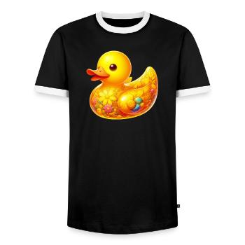 Caneton Canard Canard - T-shirt contrasté Homme - noir/blanc - Devant - AI Model Female 172 light (172cm) & AI Model Male 178 light (178cm)