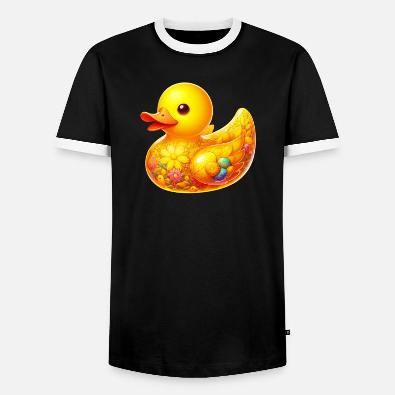 Duckling Duck Duck - Men's Ringer Shirt - black/white