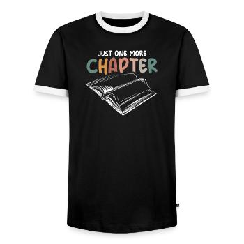 Chapitre de livre disant livre amour rétro icône vintage - T-shirt contrasté Homme - noir/blanc - Devant - AI Model Female 172 light (172cm) & AI Model Male 178 light (178cm)