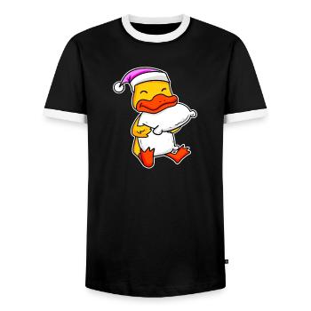 Canard Fatigué Dormir Fille Endormie - T-shirt contrasté Homme - noir/blanc - Devant - AI Model Female 172 light (172cm) & AI Model Male 178 light (178cm)