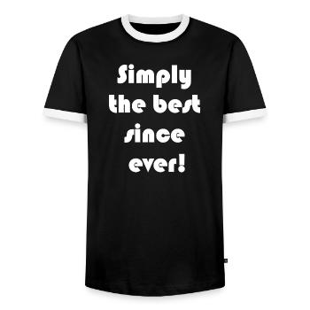 Clear motivational slogan: the best - Men's Ringer Shirt - black/white - Front - AI Model Female 172 light (172cm) & AI Model Male 178 light (178cm)
