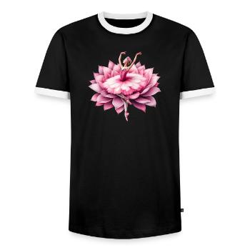Ballet dancer with tutu - Men's Ringer Shirt - black/white - Front - AI Model Female 172 light (172cm) & AI Model Male 178 light (178cm)