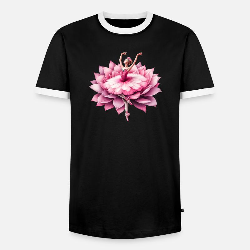 Ballet dancer with tutu - Men's Ringer Shirt - black/white