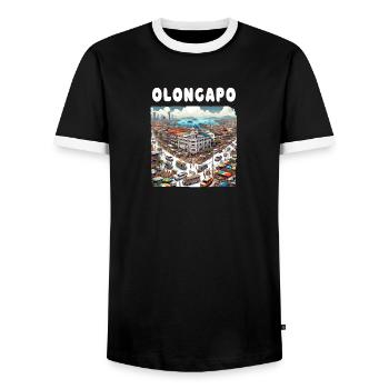 Olongapo City Philippinen Urlaub Reisen - Männer Kontrast-T-Shirt - Schwarz/Weiß - Vorne - AI Model Female 172 light (172cm) & AI Model Male 178 light (178cm)