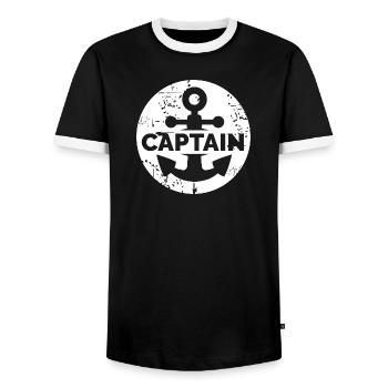 Capitaine Logo Ancien Utilisation Symbole Armoiries - T-shirt contrasté Homme - noir/blanc - Devant - AI Model Female 172 light (172cm) & AI Model Male 178 light (178cm)