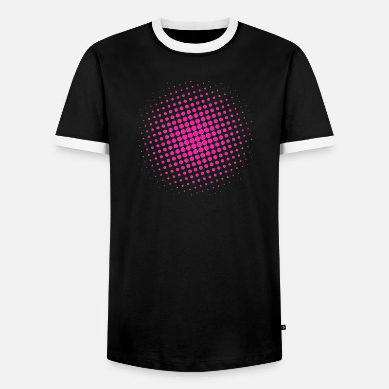 Grid red - Men's Ringer Shirt - black/white